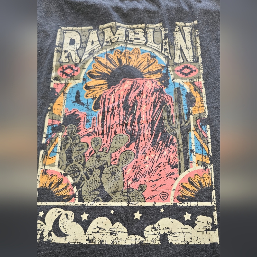 Rock and roll denim long sleeve shirt